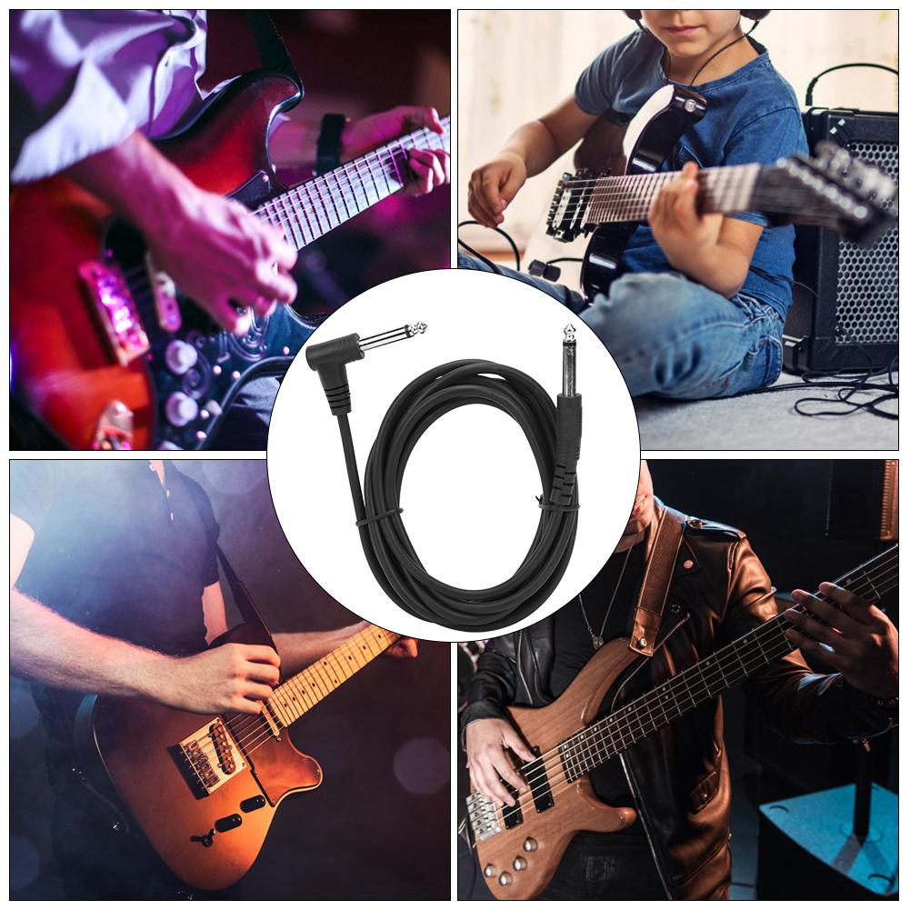 Аудиокабель для гитары 6,35 мм, угловой разъем, провод для усилителя, длина 3 метра 10 дюймов