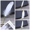 Christmas Gift Black Smooth Ballpoint Pens Signature Writing Tool Feather Pen
