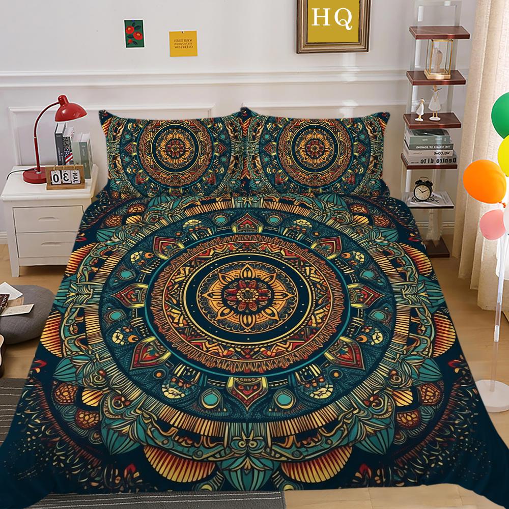 Постельное белье Мандала, украшение для спальни, модные комплекты постельного белья, одноместные полноразмерные покрывала из микрофибры, мужские постельные принадлежности, костюмы