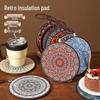 High Temperature Resistant Retro Enamel Pot Mat: Non-Slip, Anti-Scald Ceramic Pad for Dining Table
