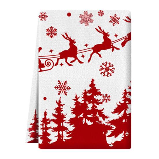 Рождественское полотенце для посуды с рисунком из мультфильма, моющееся, для ресторана, обеденного стола, банкета, декора, салфетки для кухни