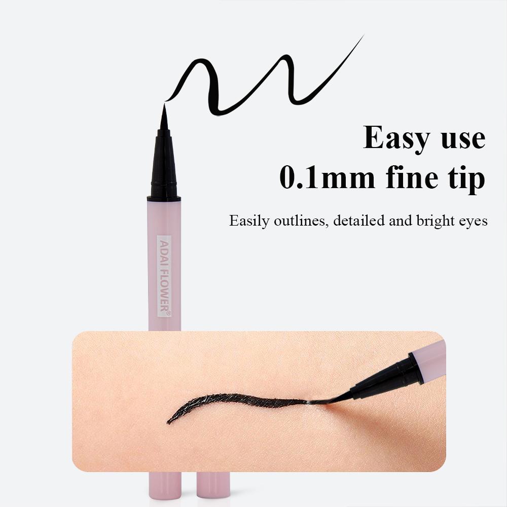 Водостойкая подводка для глаз. Не размазывается, не оставляет следов, цвет длительный. Светло-розовая подводка для глаз. Черный.