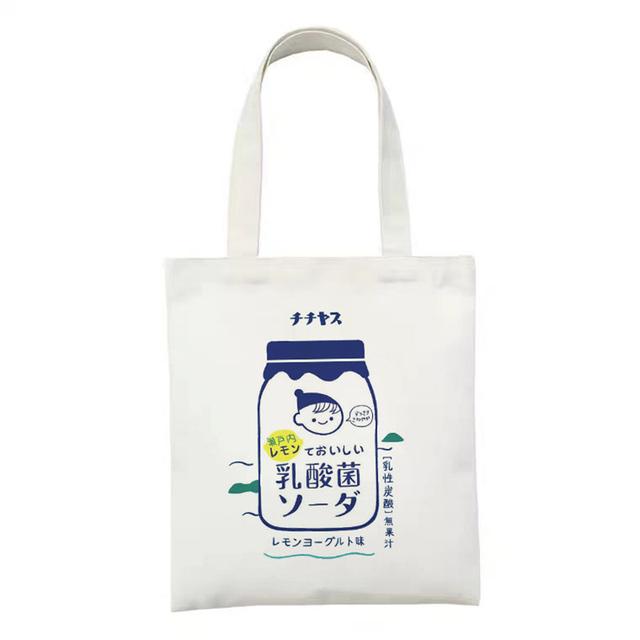 Shopping Bags Women Sweet Kawaii Bear Printed Canvas Daily College Handbag Harajuku Korean Style All-match Female Shopper Bag