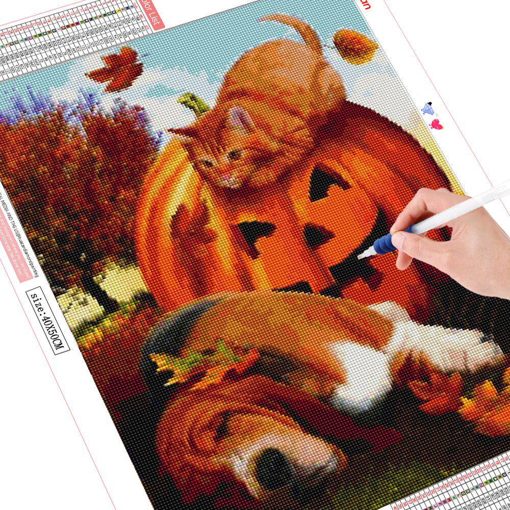 5d Diamond Painting Cat Full Square/round Dog Diamond Embroidery Cross Stitch Halloween Home Decor