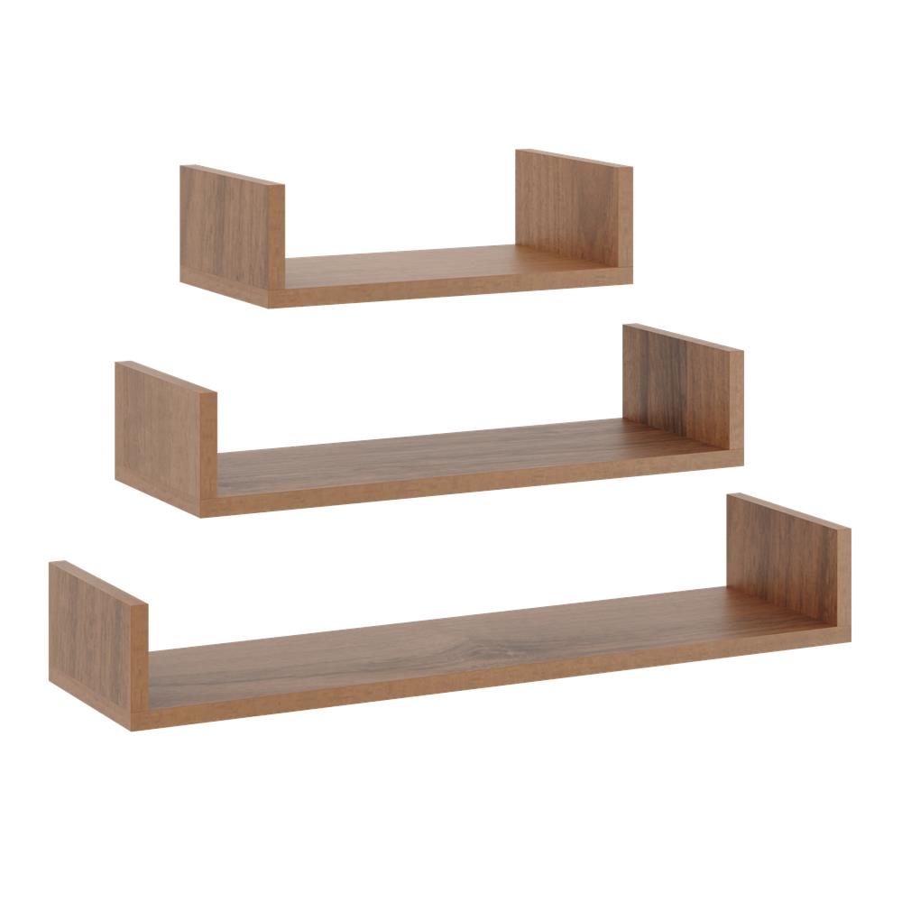Wall Hanging Shelves - 3 Pieces - No. 23 Gray
