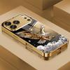 Изысканный бизнес-чехол для телефона с золотым орлом для iPhone 17 Pro Max, чехол со встроенным стеклом для iPhone 17 16 15 14 13 pm Pro Plus