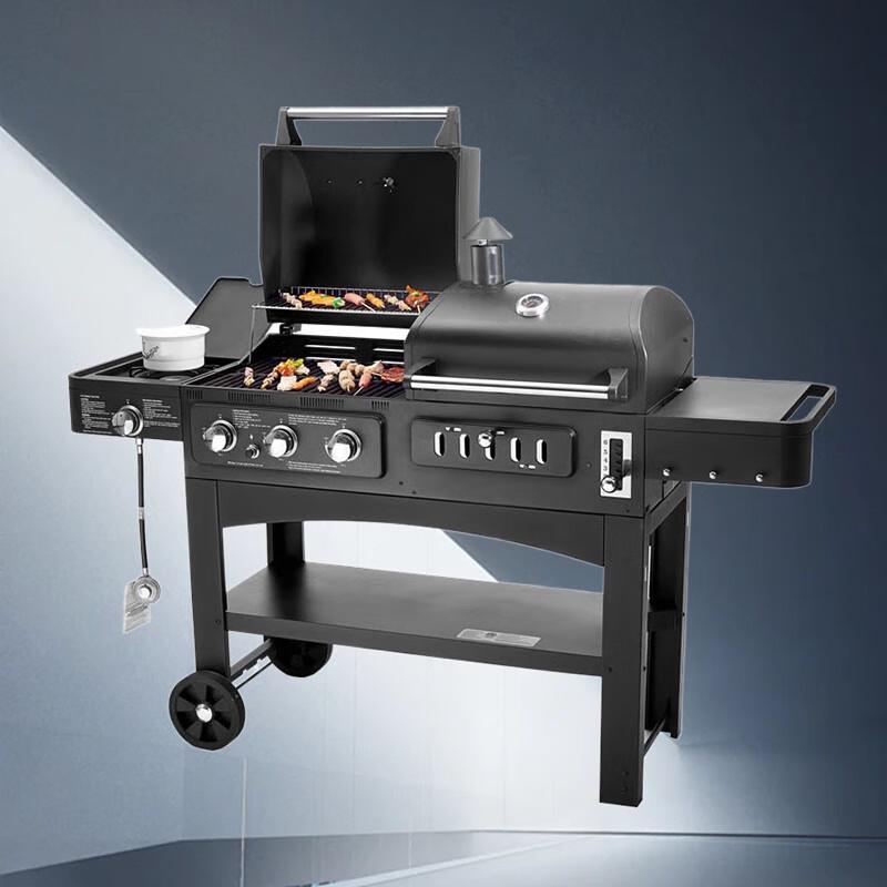 Beifu Multifunctional Gas & Charcoal BBQ Grill Smoker