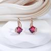Kinel Shiny Red Natural Zircon Jewelry Sets Rose Gold Color Vintage Necklace Earrings And Ring Sets