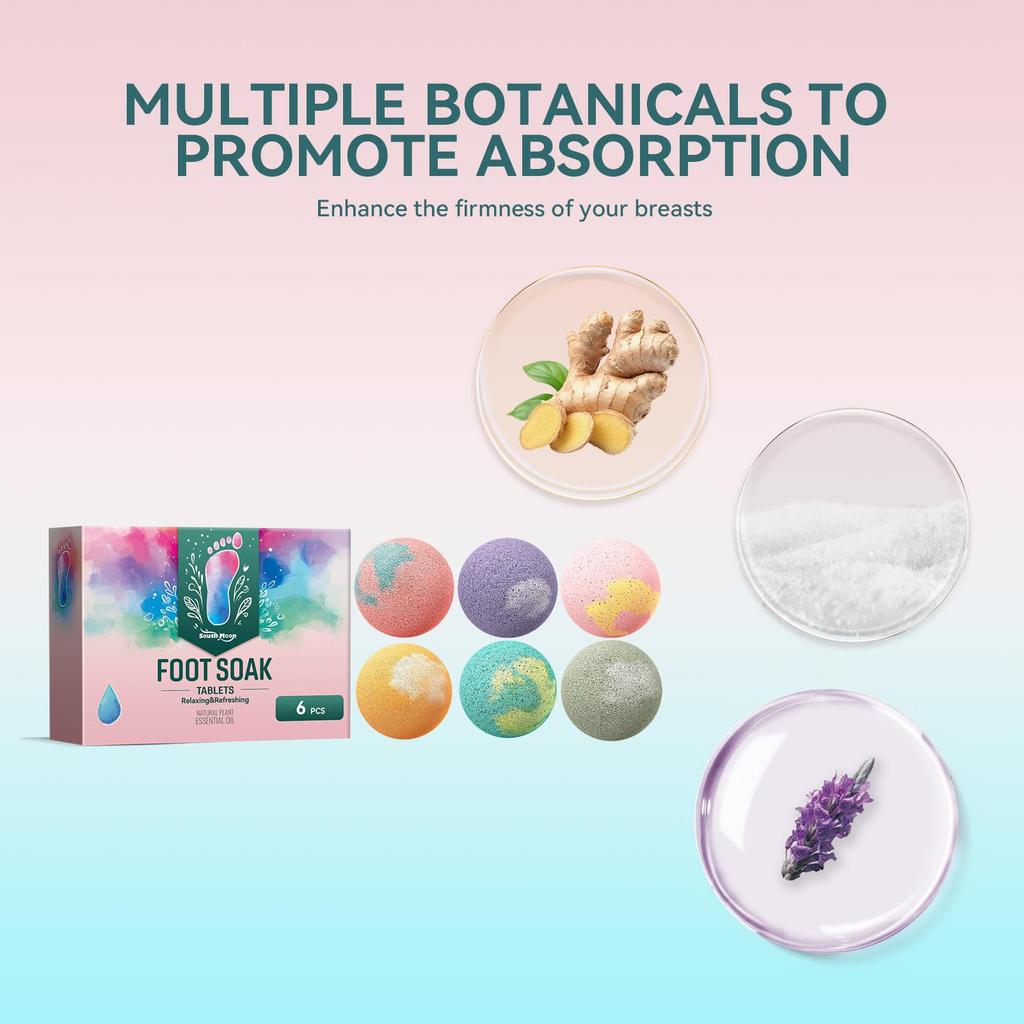 South Moon Ароматерапевтический шарик для ванночек для ног Против трещин и шелушения Очищение и увлажнение Уход за ногами и пятками