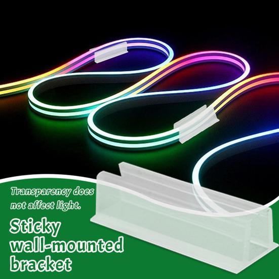 LED Strip Light Clips Wall Mounted Rope Light Clips with Adhesive Waterproof Wall Strip Light Holder for Neon Rope Lights