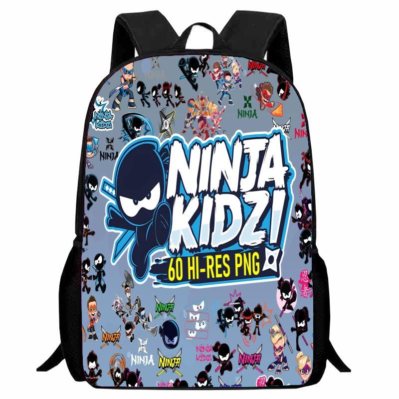 Школьная сумка с принтом Ninja Kidz, Мультяшный повседневный рюкзак для начальной школы, 1 класс