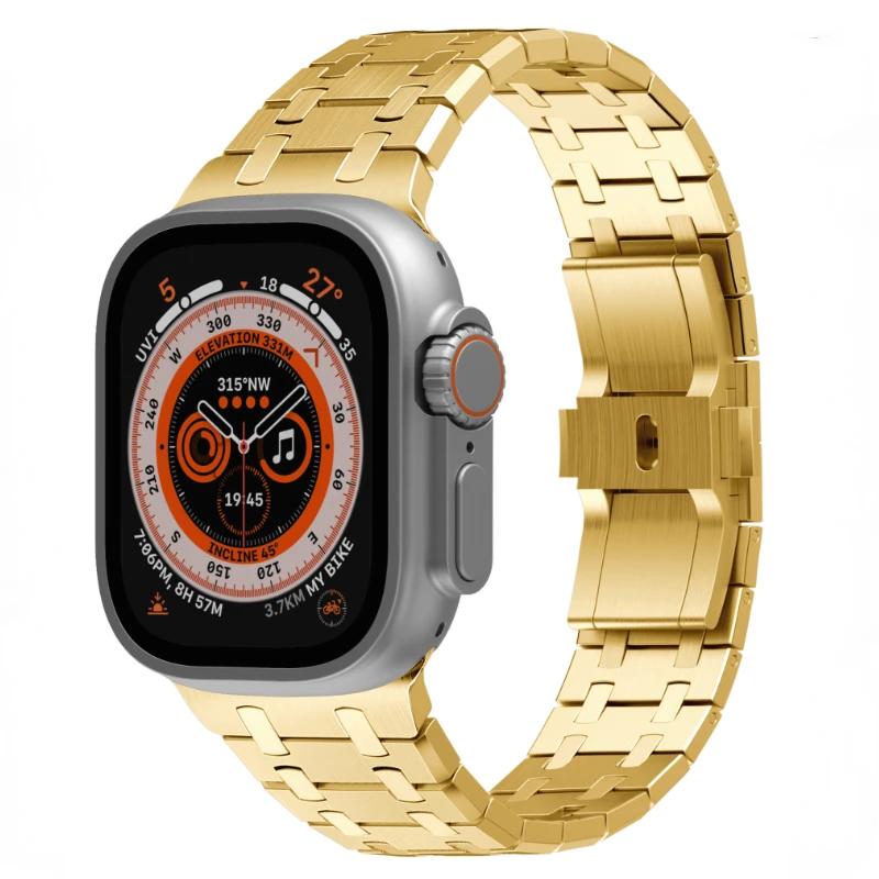 Ремешок из нержавеющей стали для Apple Watch Ultra 2 49 мм 46 мм 45 мм 44 мм 42 мм Металлический браслет iWatch Series 10 9 8 7 6 5 SE 4 49 мм ремешок