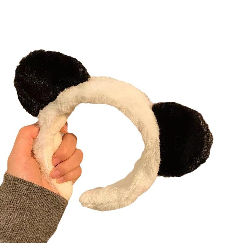 1pc Cartoon Cute Little Bear Ears Plush Hair Strap Female Fury Wide Edge Hairband Headband Bundle Hair Strap Autumn Winter
