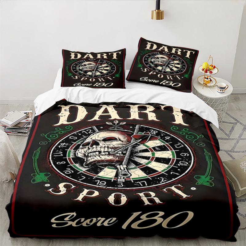 Throw darts Printed Bedding Set 3pcs, High Quality Bedding Set Including 1pc Duvet Cover And 2pcs Pillowcases for Bedroom, Dormitory Gift