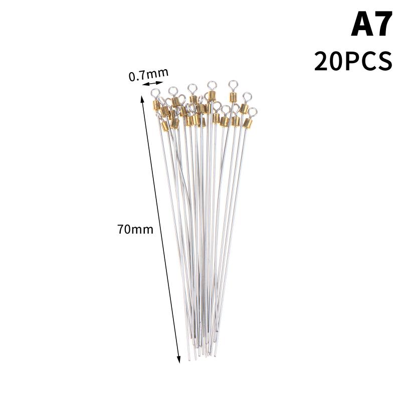 Fishing Bearing Swivels 20Pcs Corrosion Resistant Long Pole Fishing Connectors Practical Tackle for Saltwater Sea Fishing