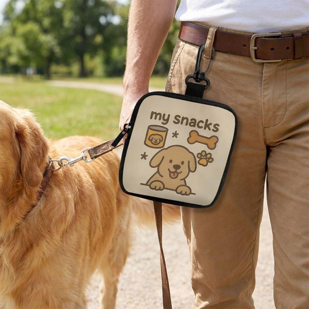 Zipper Closure Dog Treat Pouch Transparent Window Pet Snack Bag Dog Training Bag Travel