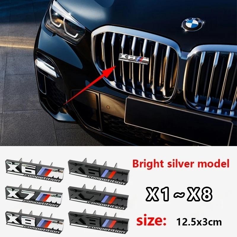 drswk4 3D ABS Car Front Grille Badge Emblem For BMW M XM2 XM3 XM4 X5M XM6 M7 F48 G01 E84 E83 F39 F10 F30 G11 Auto Exterior Accessories