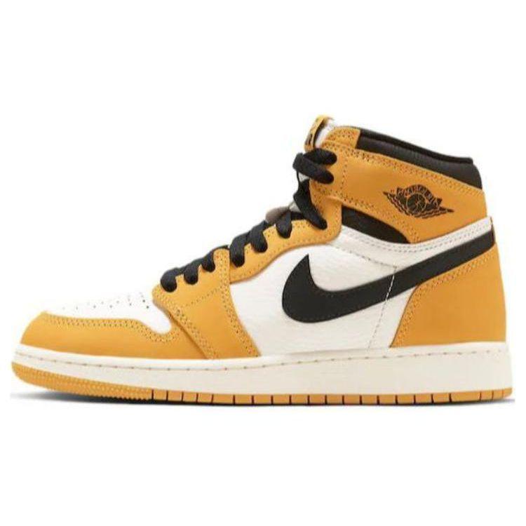 Детские кроссовки Air Jordan 1 Retro High OG GS Yellow Ochre Black Sail FD1437-701