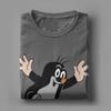 Мужская футболка Mole Happy Fun 100% хлопок футболки с коротким рукавом Krtek Little Maulwurf симпатичная футболка с круглым воротником топы идея для подарка