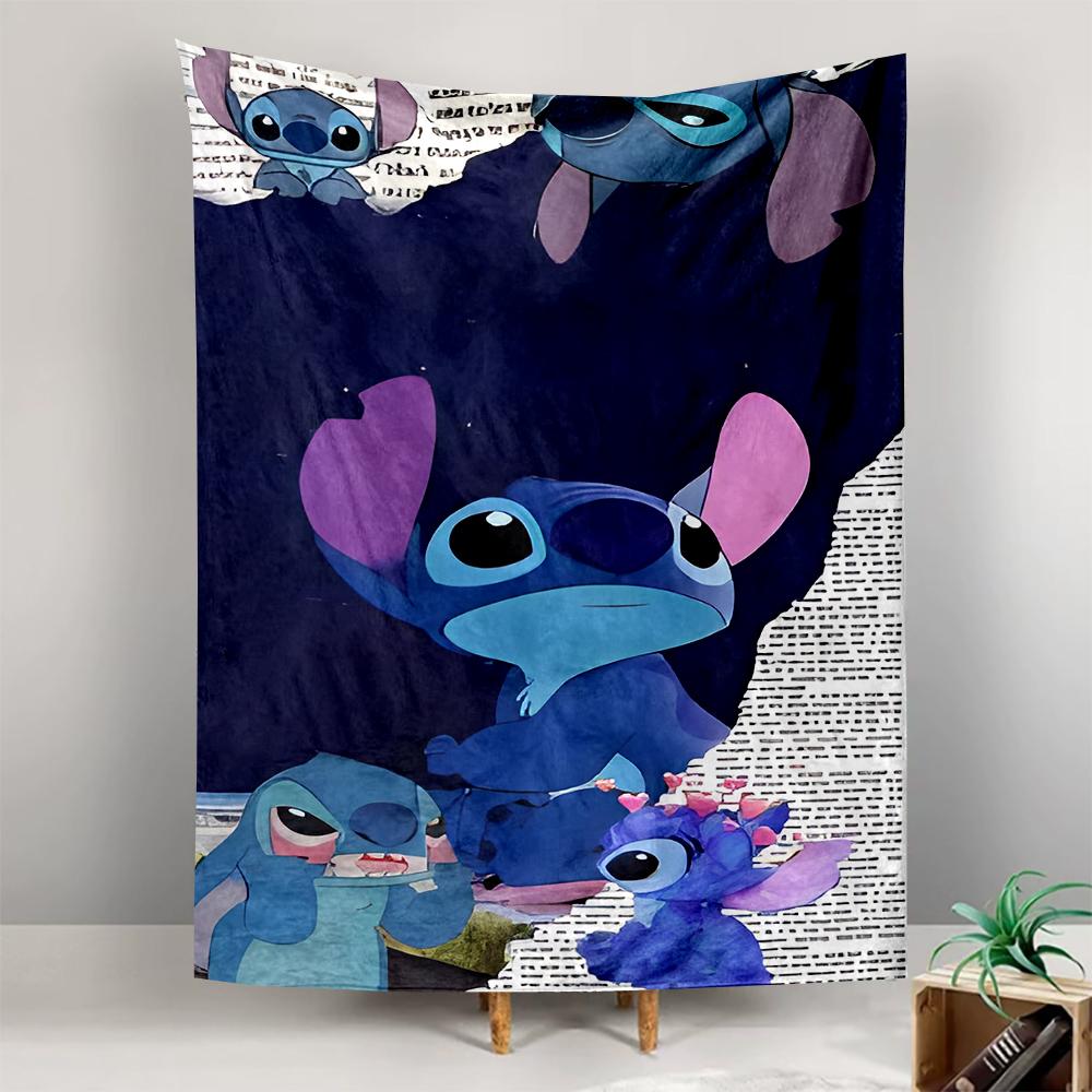 Cute blue animated characters with newspaper background Patterned tapestry for bedroom and living room home decor