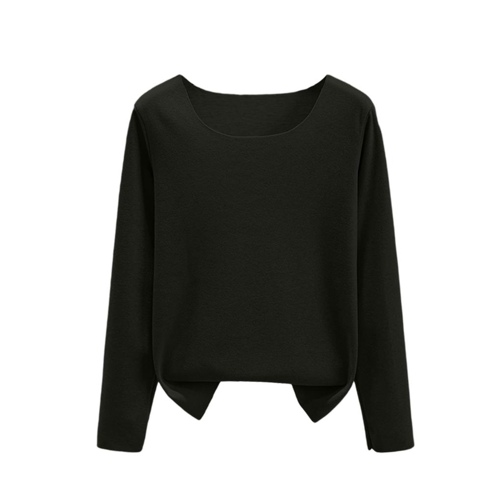 Женское свободное удобное повседневное модное и теплое нижнее белье с бесшовным круглым вырезом и толстым велюровым топом