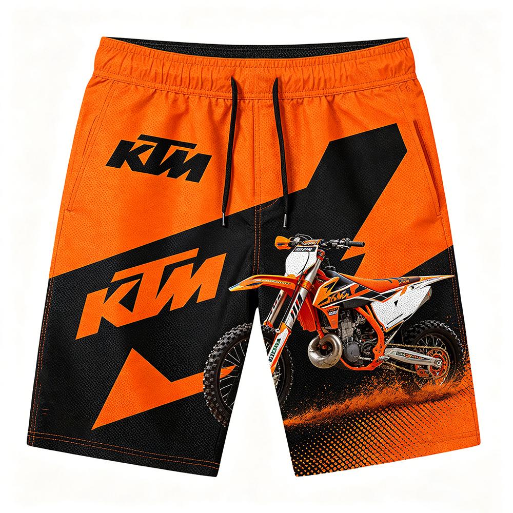 2026 Новые мужские плавки KTM Motorsport для Формулы 1, летние, быстросохнущие, пляжные, шорты для серфинга, повседневные спортивные, в гоночном стиле, с кулиской, плавки