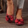 Women's Fashion Large Size Women's Shoes New Round Head Flat Bottom Bow Shallow Mouth One Pedal Casual Single Shoes