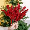1/20 шт искусственные ягоды рождественские украшения красные ягодные ветки для рождественской елки вечеринка домашние украшения стола красный фруктовый венок