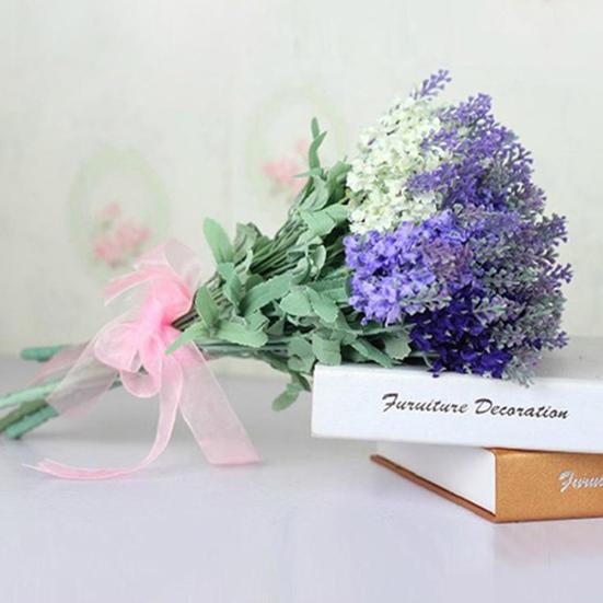 Artificial Lavender Silk Flower Bouquet Wedding Home Party DIY Decor 10 Heads