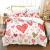 Bedding Set Pink Love Heart Duvet Cover Boy, Kid's Fashion Quilt Cover Girls Room Cute Sweets Bedding King/Queen Duvet Cover Set
