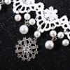 Fashion New Lady Gothic Jewelry Gift Lace Multilayer Collar White Beads Choker Necklace