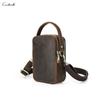 Genuine Leather Men Small Shoulder Bag Vintage Crossbody Messenger Bag With Phone And Card Holder Handbag