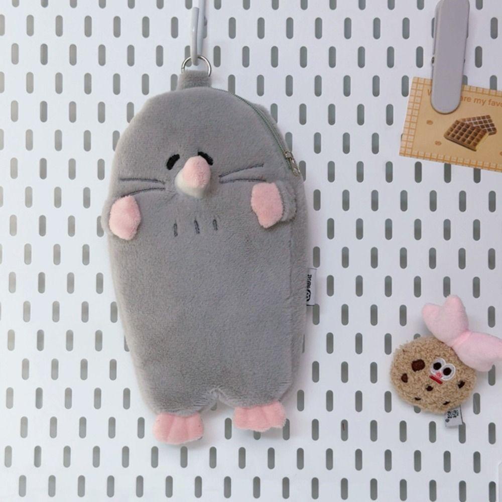 3D Stationery Storage Bag Plush Stationery Case Portable Mole Pencil Case  Middle School Student