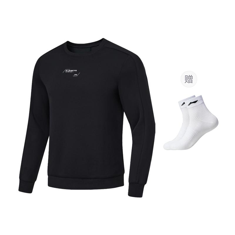 Li Ning Fitness Series Knitted Fabric Sweatshirt Men's Black AWDU057-1