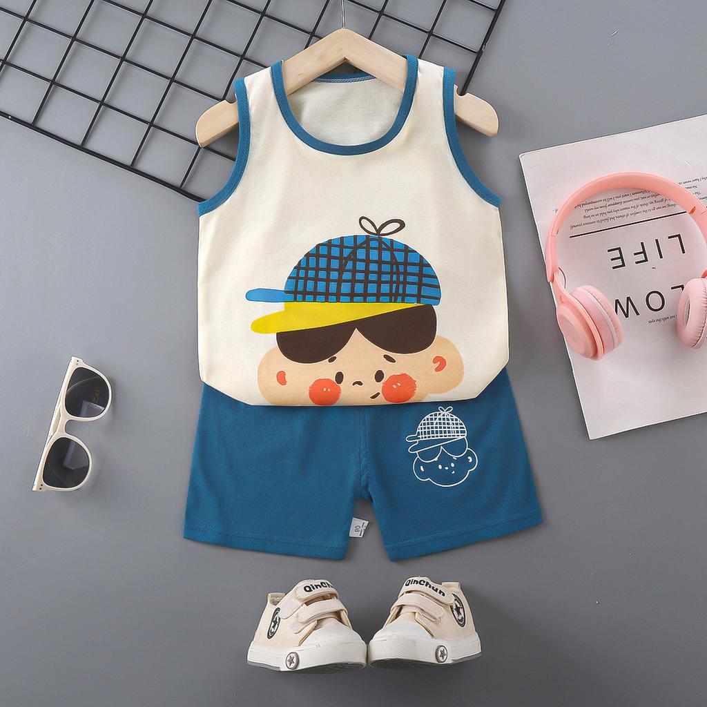 Children's Cotton Vest Set Summer Leisure Set for Boys and Girls