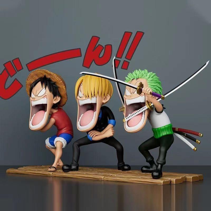15 см Аниме One Piece Фигурки Луффи Санджи Манки Д. Луффи Ророноа Зоро Фигурка Действия Голодная Троица ПВХ Аниме Модель Игрушки