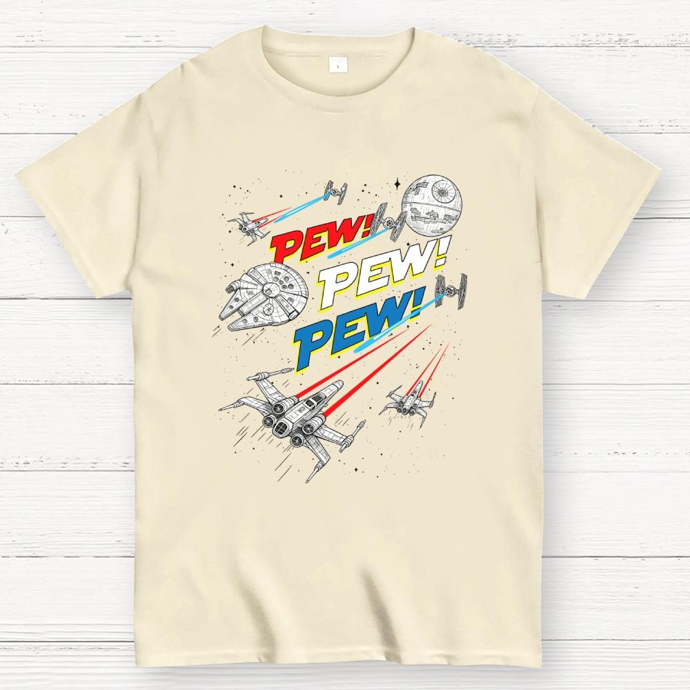 Pew Pew Pew Galaxy Patrol Cotton Casual Cool Loose T-Shirt