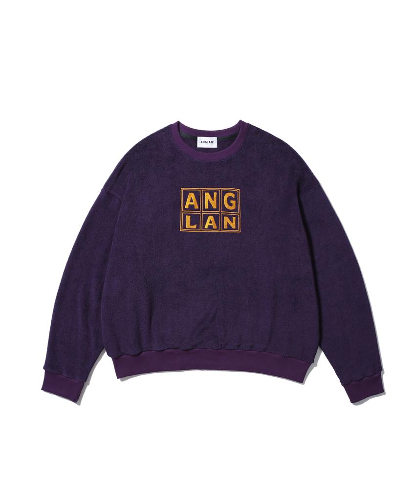 ANGLAN Terry Embroidered Pullover - Purple