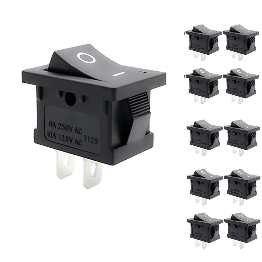 5Pcs AC 250V/15A, 125V/20A Red Illuminated LED On/Off SPST 3 Pin 2 Position Mini Marine Rocker Toggle Switch (Automotive Marine)
