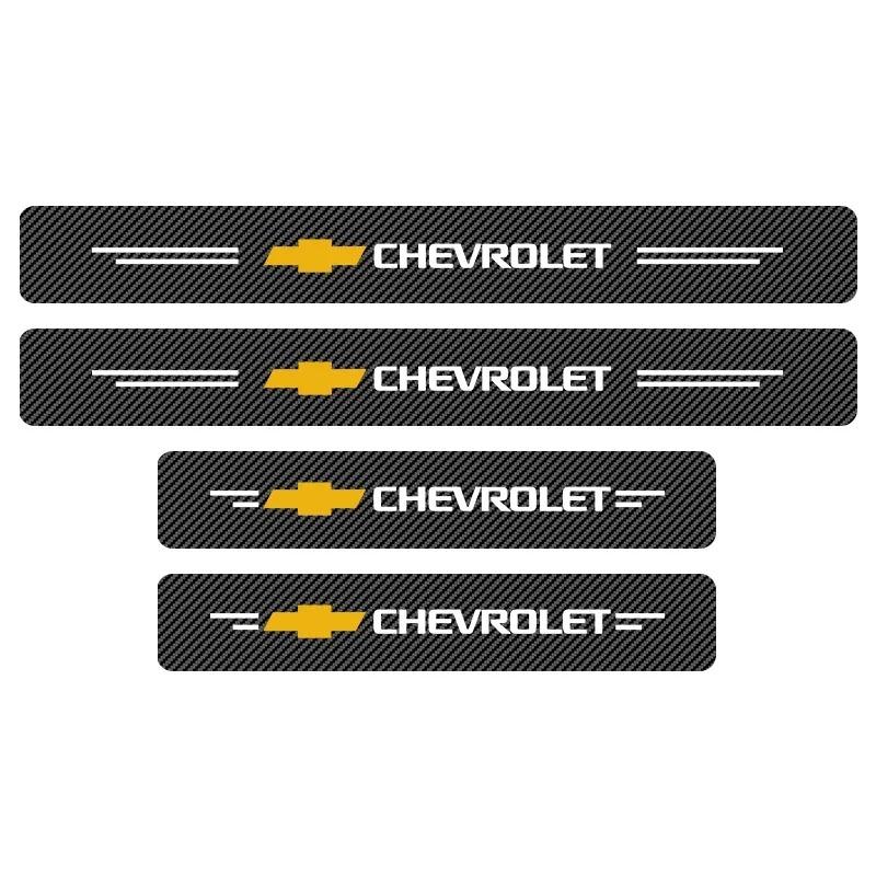 AABHB1 Carbon Fiber Car Sticker Auto Door Threshold Waterproof For Chevrolet Colorado Cruze Spark Captiva Malibu Trax Aveo Camaro