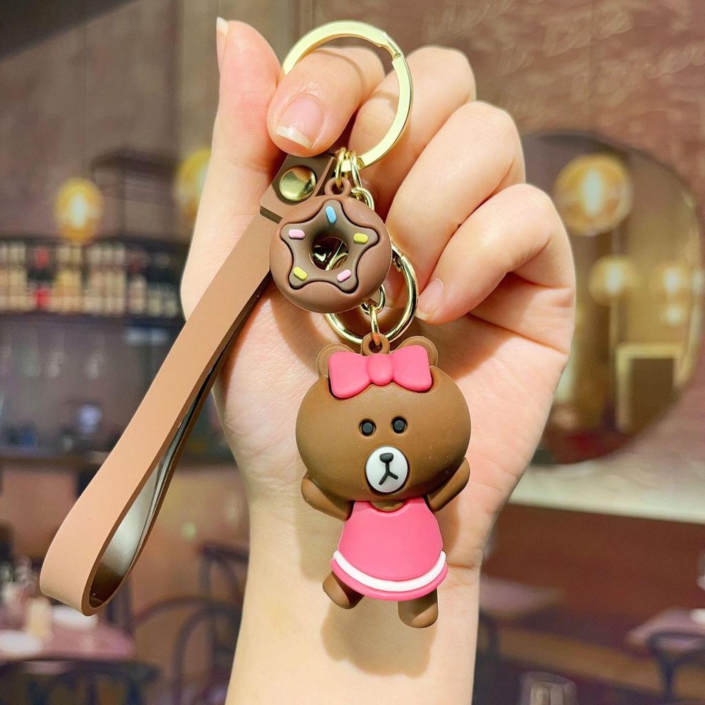 Корейский мультяшный брелок с изображением медведя и кролика - милый подарок