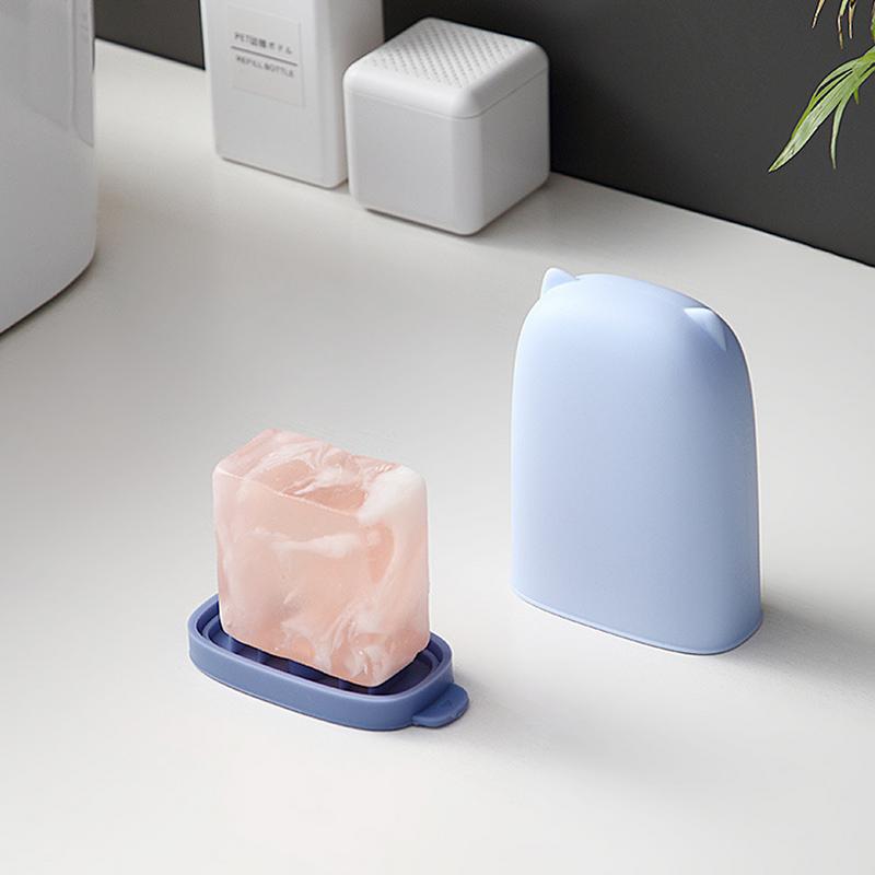 Soap Dish For Shower Small Waterproof Soap Holder With Silicone Cover Sealed Multifunctional Portable Soap Box