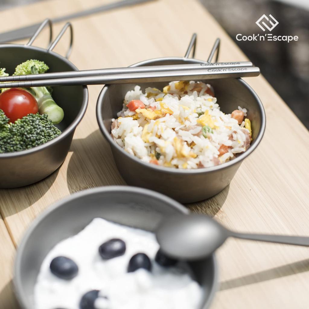 Легкие титановые столовые приборы и ложка для горных катастроф, деловые поездки, набор COOK'N'ESCAPE, прочные, палочки для еды, вилка, кемпинг, скалолазание,