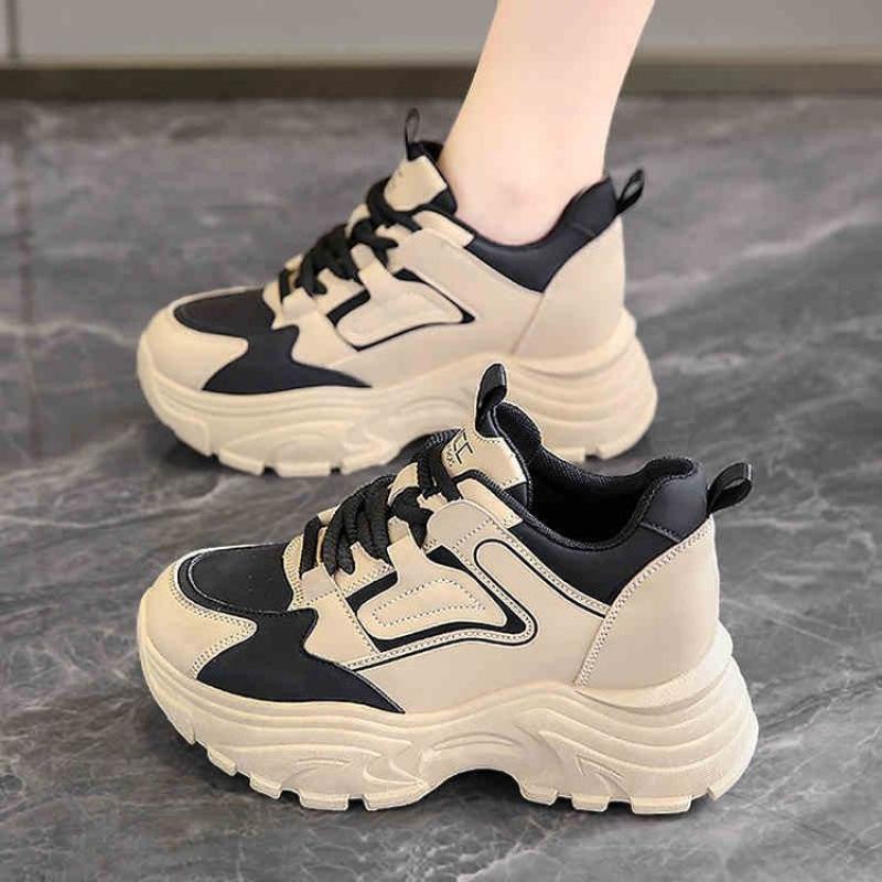 Foreign Trade New Autumn and Winter Platform Dad Shoes Women's Small Casual Shoes Versatile Inner Height Increase Lightweight Sports Shoes High Top