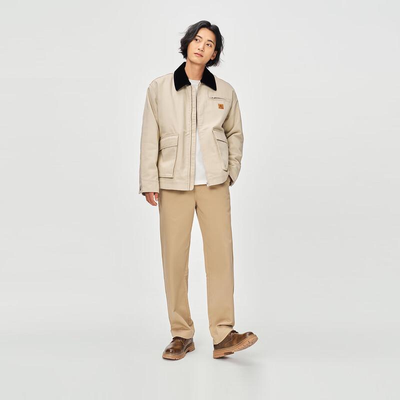 Lee Мужская рабочая хлопковая куртка с контрастным воротником на молнии