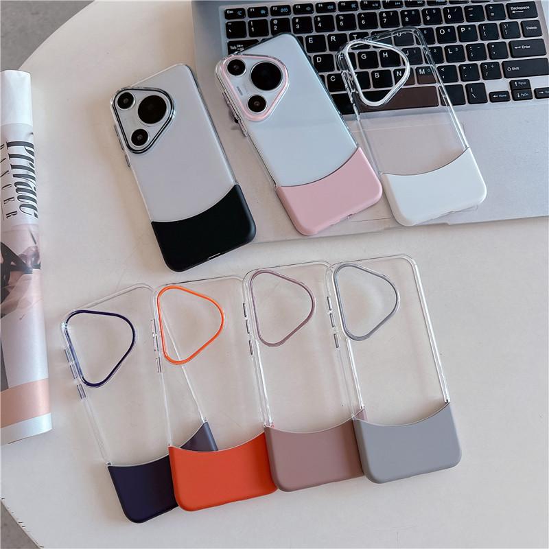 Прозрачный двухцветный монтажный чехол для ПК с вставкой вниз и вверх для Huawei Pura 70 Ultra Pro Plus, противоударный защитный чехол для задней крышки