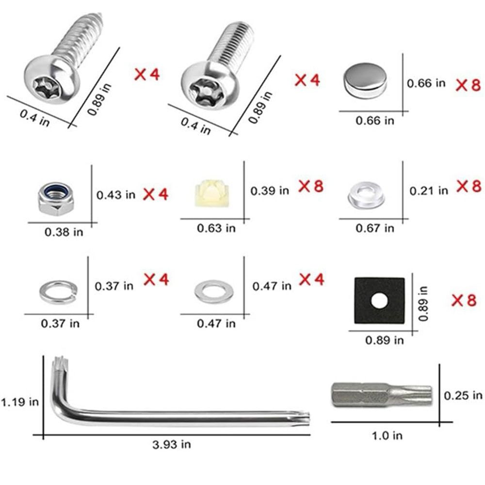 Набор винтов для защиты от кражи автомобиля, саморезы из нержавеющей стали, винты для защиты номерного знака