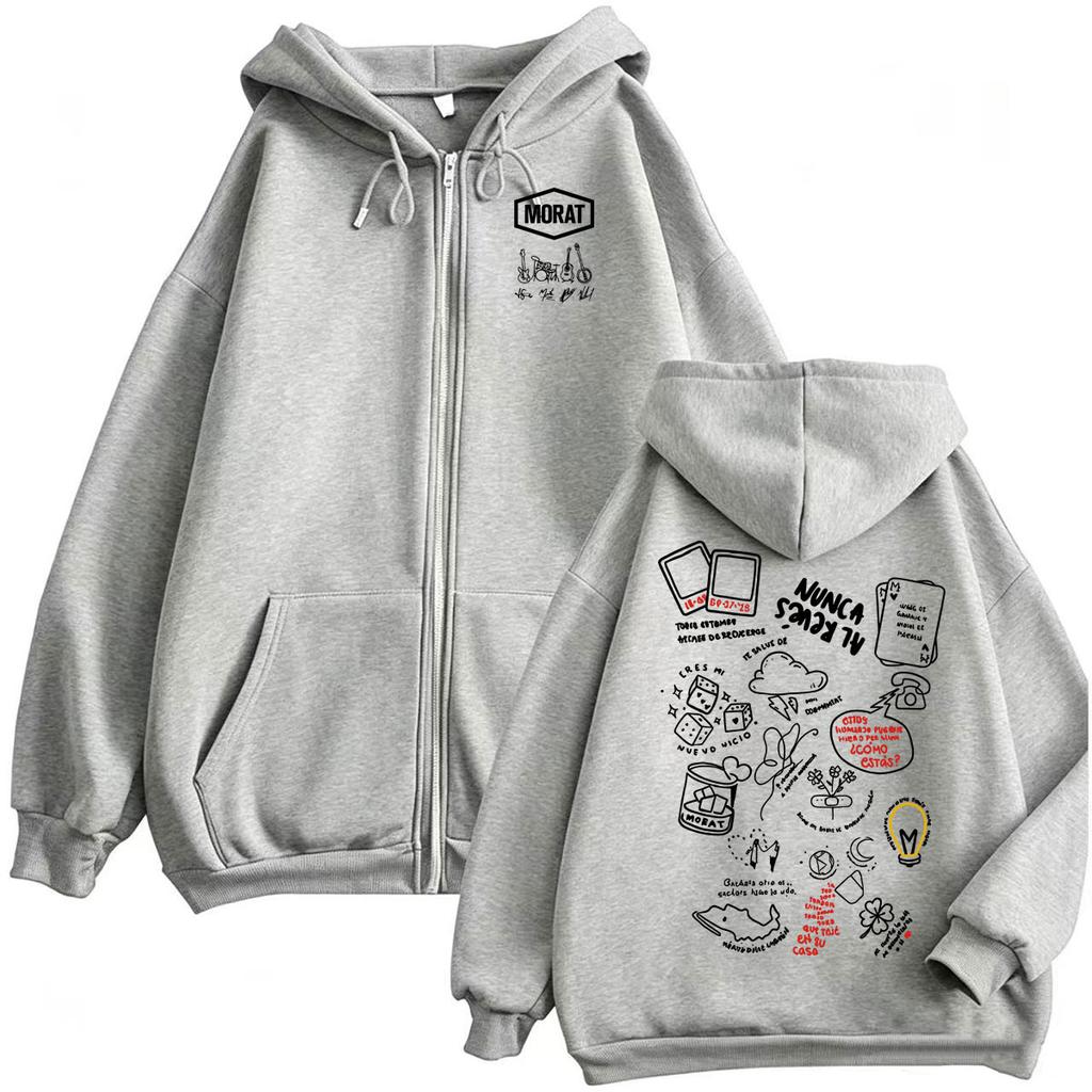 Band Morat Asuntos Pendientes Zip Up Hoodies Men Women Hip Hop Punk Jacket Sweatshirts Coats Zipper