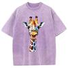 Summer Women's T-Shirt White Oversize Y2K Giraffe Print Loose Short Sleeve Unisex Casual Simple Top Men