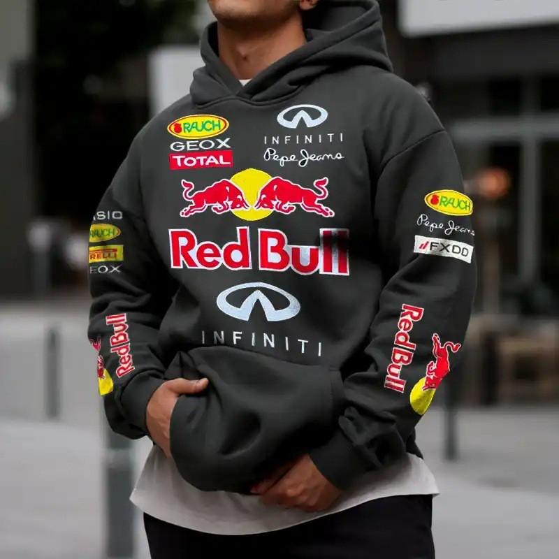 Mens Casual Hooded Sweatshirt Long Sleeve Pullover Cartoon Print Loose Fit Youth Streetwear